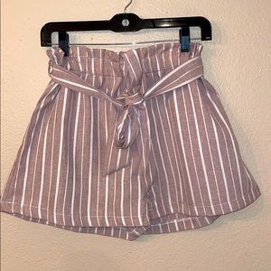 Paperbag Shorts with Tie Around Belt